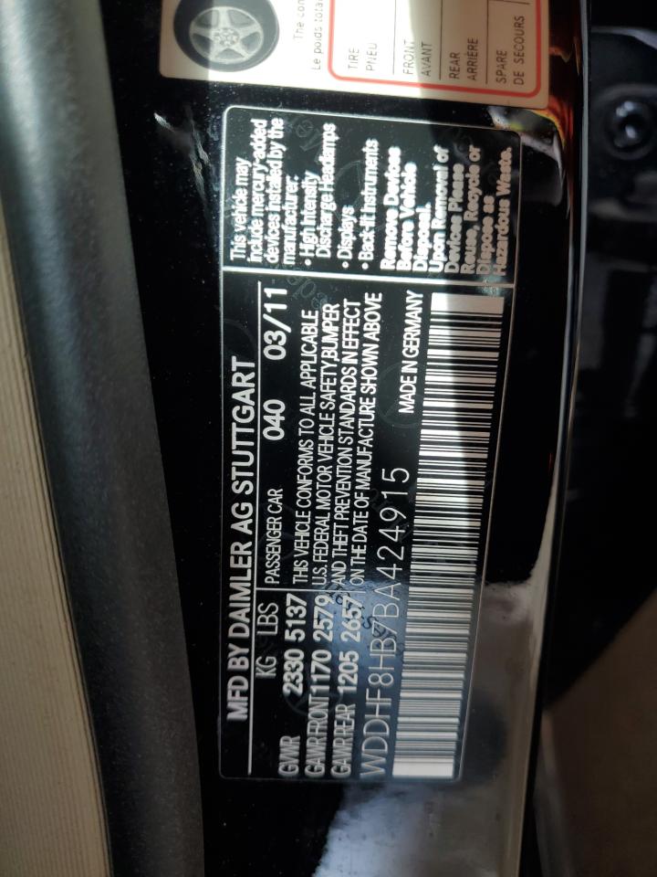 2011 Mercedes-Benz E 350 4Matic VIN: WDDHF8HB7BA424915 Lot: 64562405
