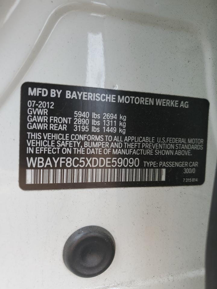 2013 BMW 750 Lxi VIN: WBAYF8C5XDDE59090 Lot: 66956865