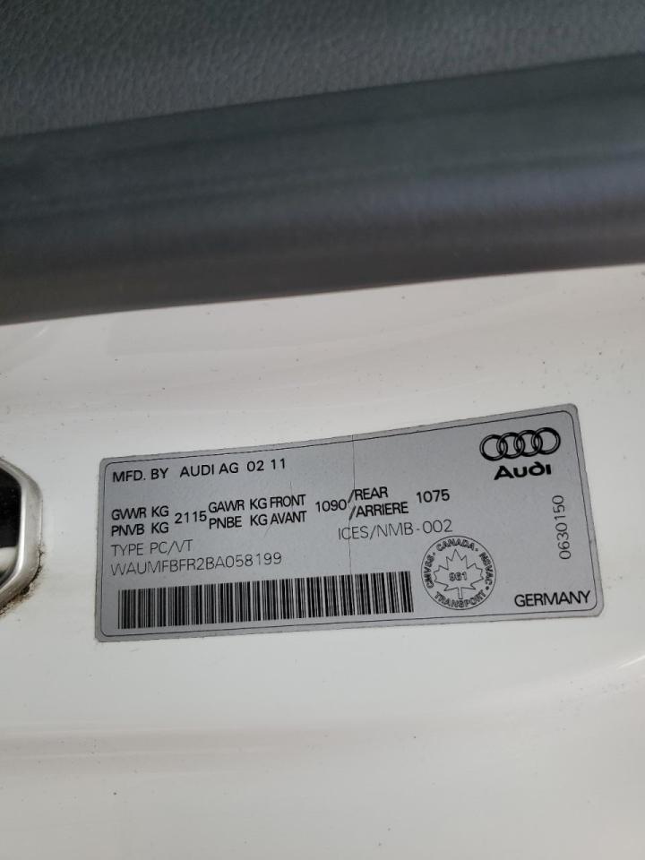 2011 Audi A5 Premium VIN: WAUMFBFR2BA058199 Lot: 63975255