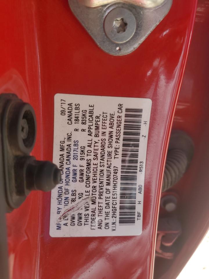 2017 Honda Civic Si VIN: 2HGFC1E51HH707497 Lot: 66042155