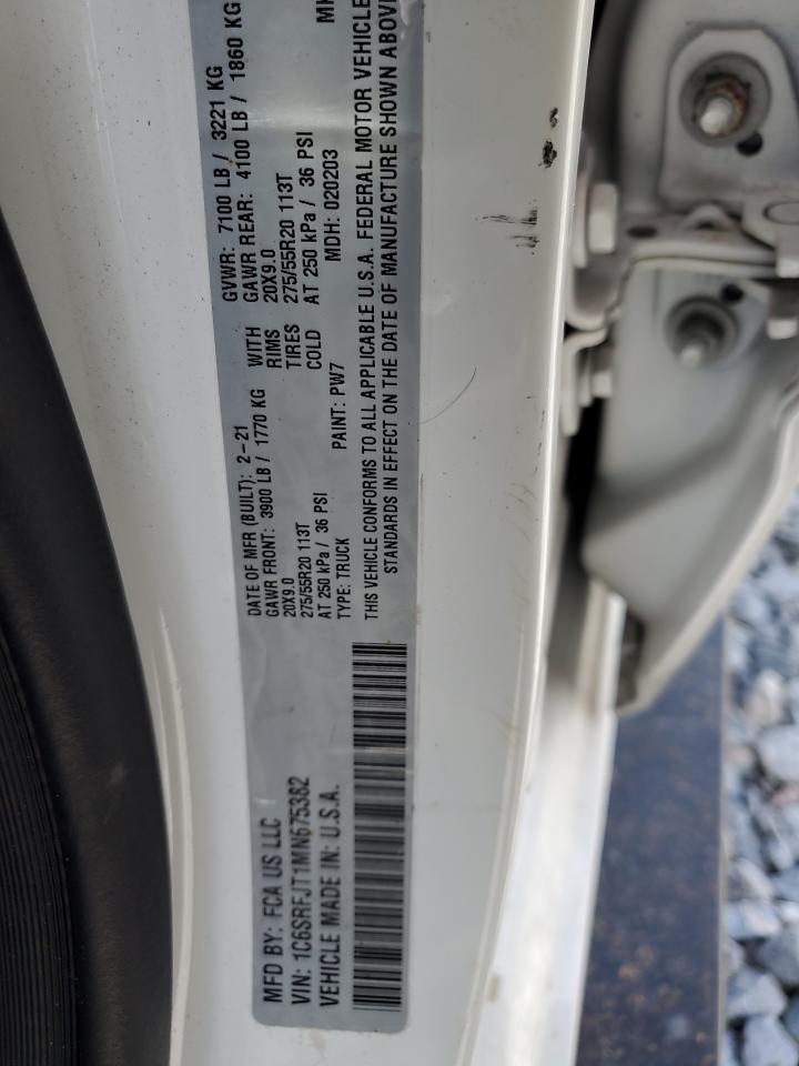 2021 Ram 1500 Laramie VIN: 1C6SRFJT1MN675382 Lot: 65349735