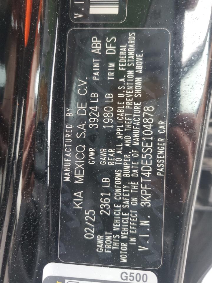 2025 Kia K4 Lx VIN: 3KPFT4DE5SE104878 Lot: 63812565