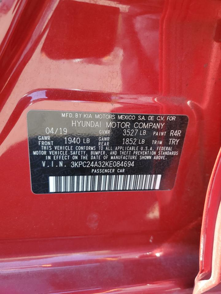 2019 Hyundai Accent Se VIN: 3KPC24A32KE084694 Lot: 66292545