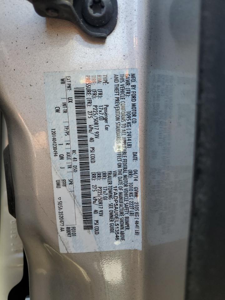 2014 Ford C-Max Se VIN: 1FADP5AU0EL513546 Lot: 63474895