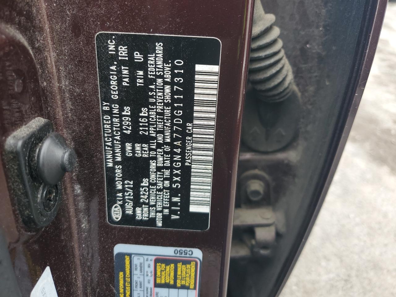 2013 Kia Optima Ex VIN: 5XXGN4A77DG117310 Lot: 64620565