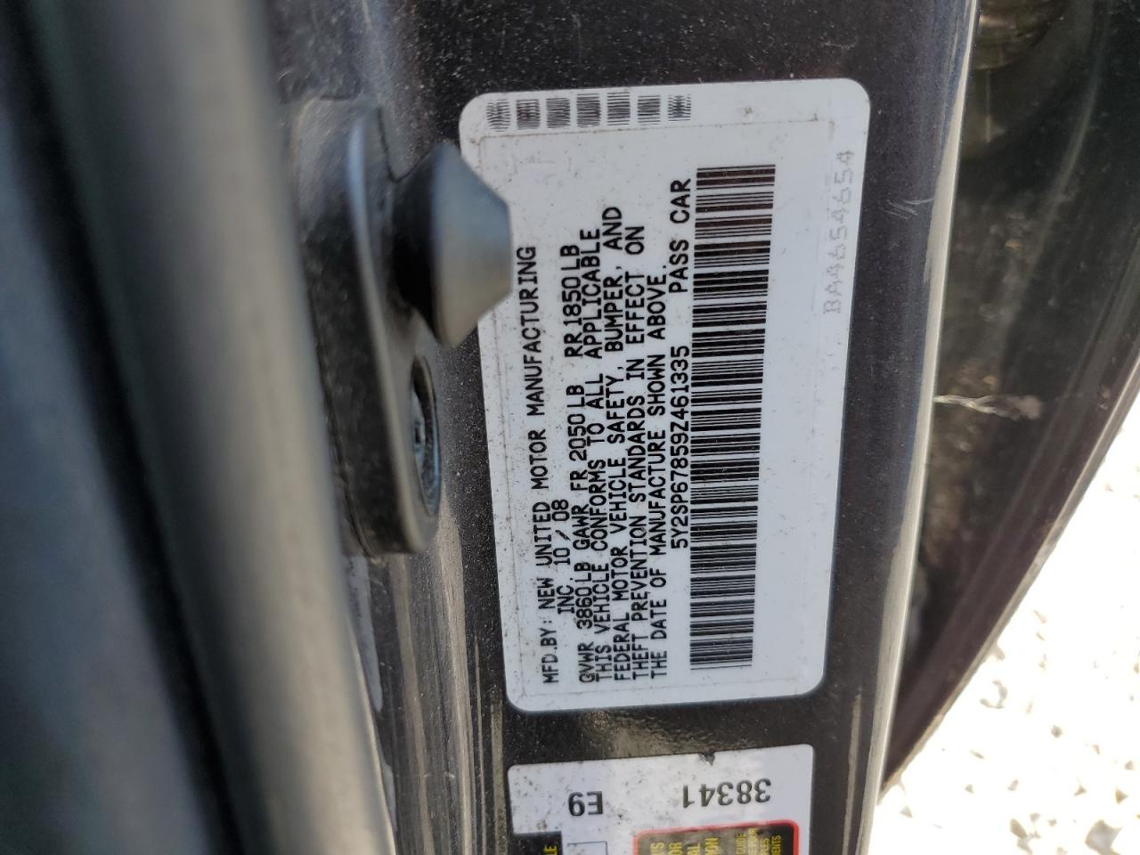 2009 Pontiac Vibe VIN: 5Y2SP67859Z461335 Lot: 64364075