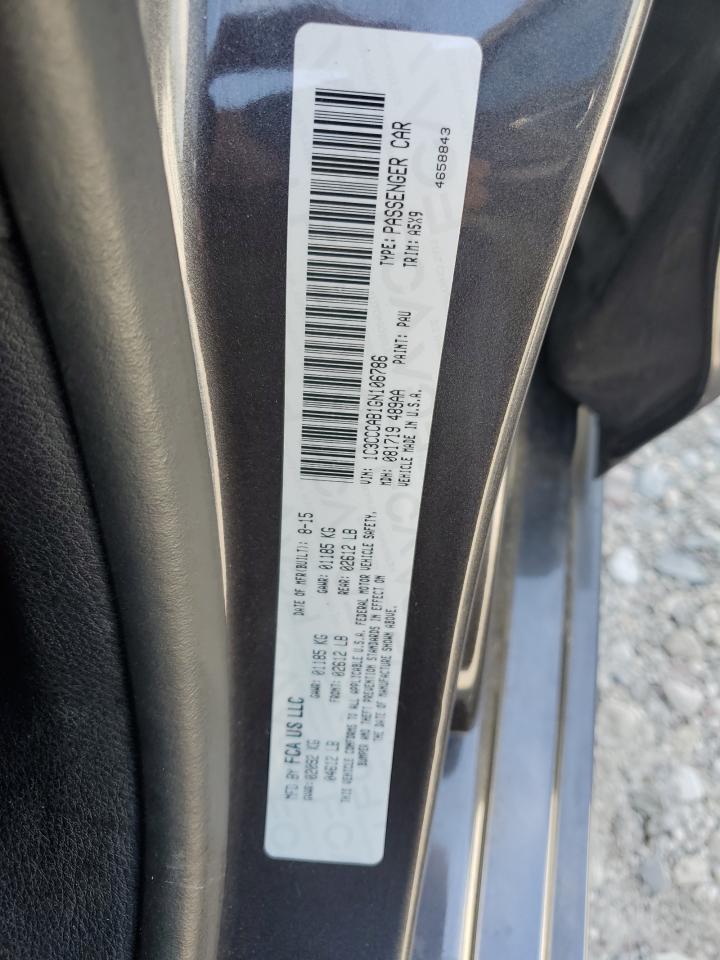 2016 Chrysler 200 Limited VIN: 1C3CCCAB1GN106786 Lot: 64945625