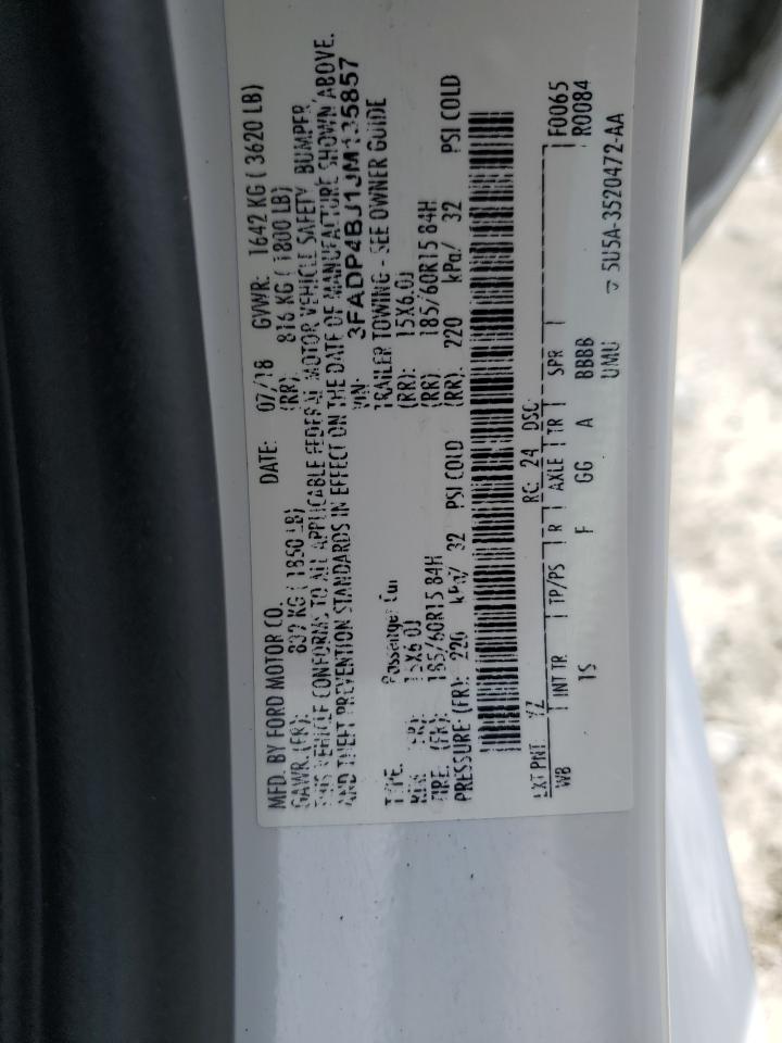 3FADP4BJ1JM135857 FORD FIESTA 2018