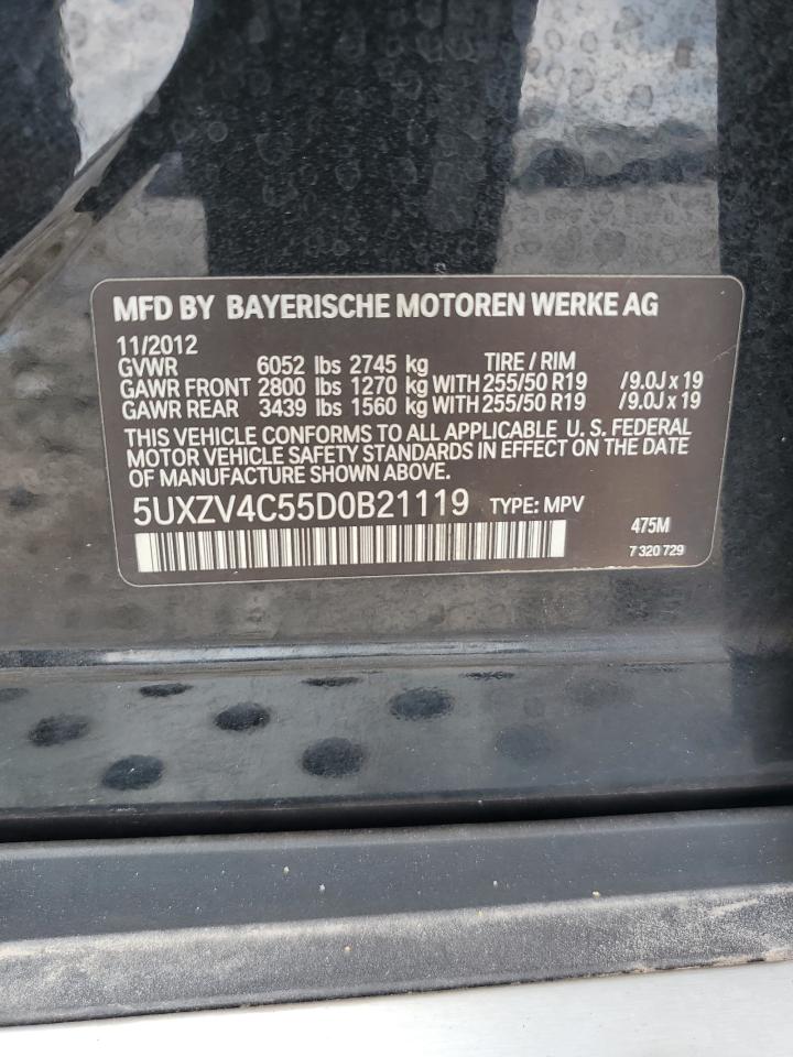 2013 BMW X5 xDrive35I VIN: 5UXZV4C55D0B21119 Lot: 63933035