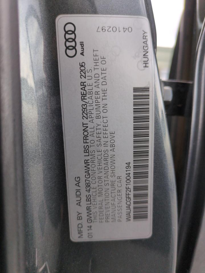 2015 Audi A3 Premium VIN: WAUACGFF2F1004194 Lot: 63023235