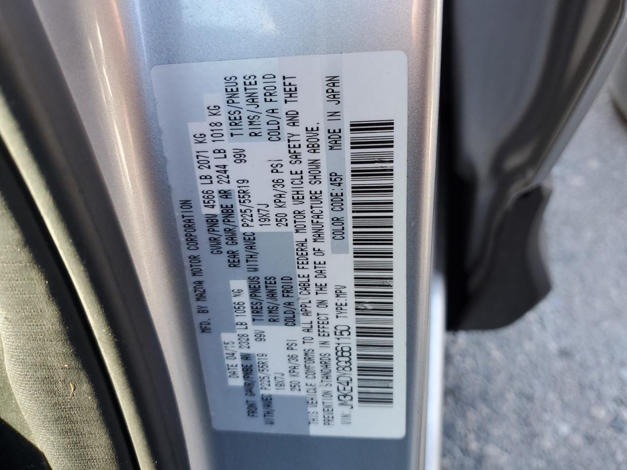 2016 Mazda Cx-5 Gt VIN: JM3KE4DY8G0661150 Lot: 64082585