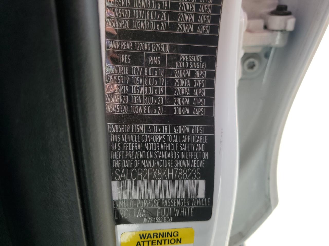 2019 Land Rover Discovery Sport Hse VIN: SALCR2FX8KH788235 Lot: 64455455