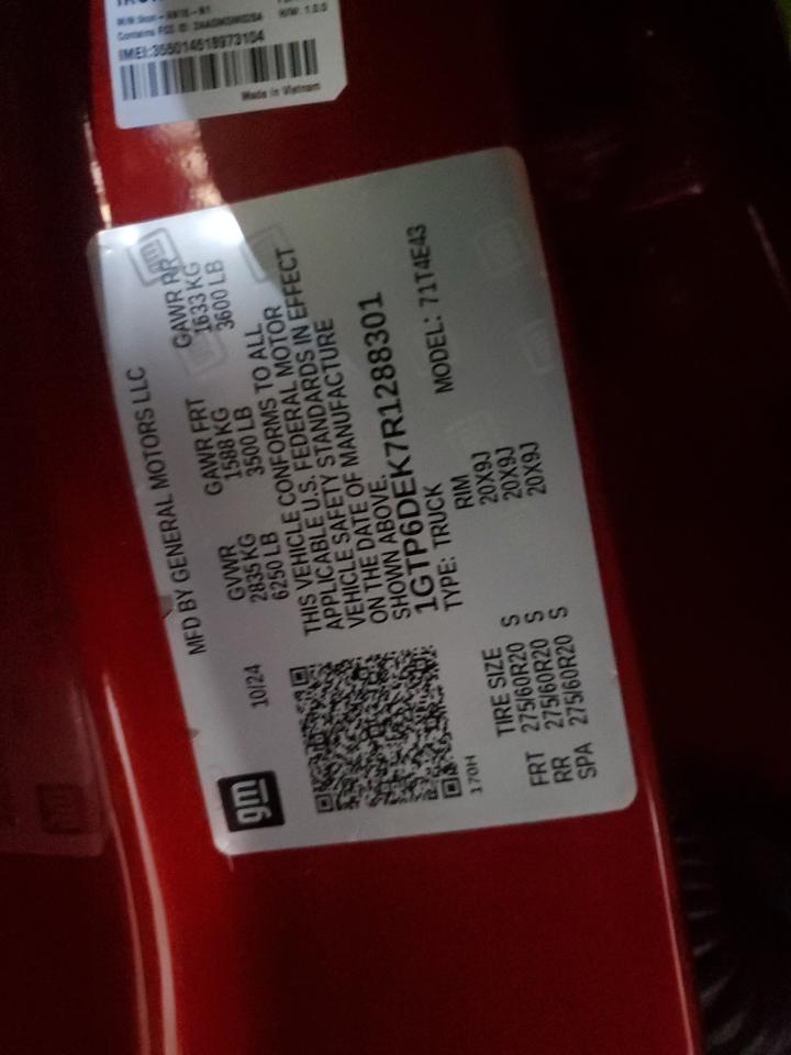 2024 GMC Canyon At4 VIN: 1GTP6DEK7R1288301 Lot: 64788655