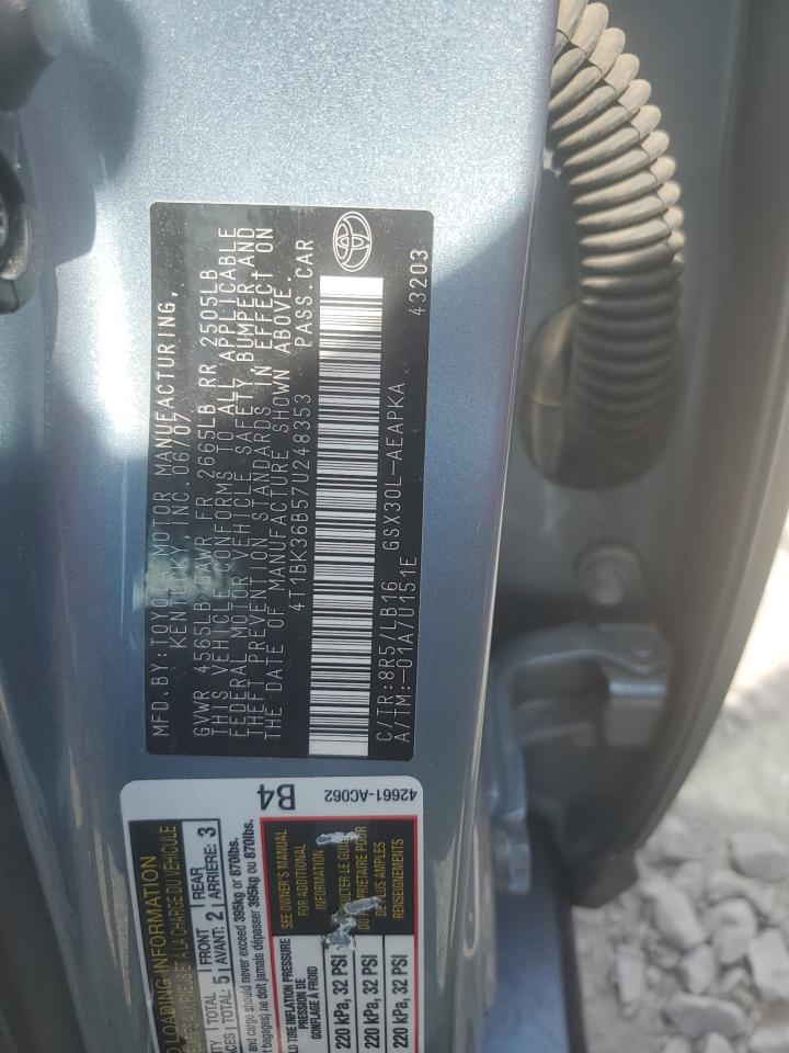 2007 Toyota Avalon Xl VIN: 4T1BK36B57U248353 Lot: 62592815