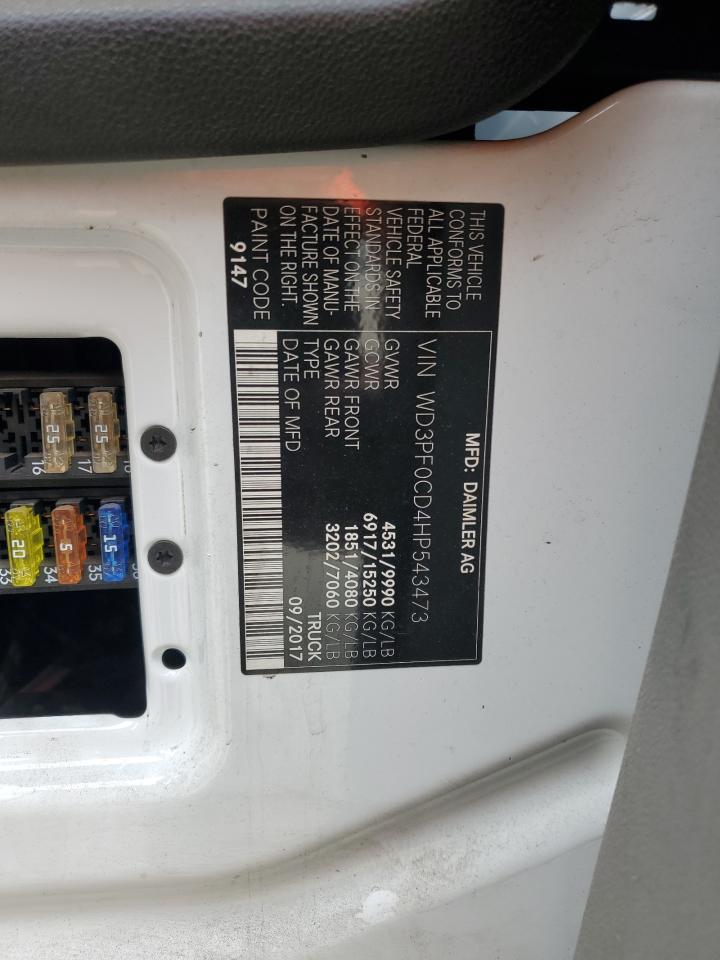 2017 Mercedes-Benz Sprinter 3500 VIN: WD3PF0CD4HP543473 Lot: 63849725