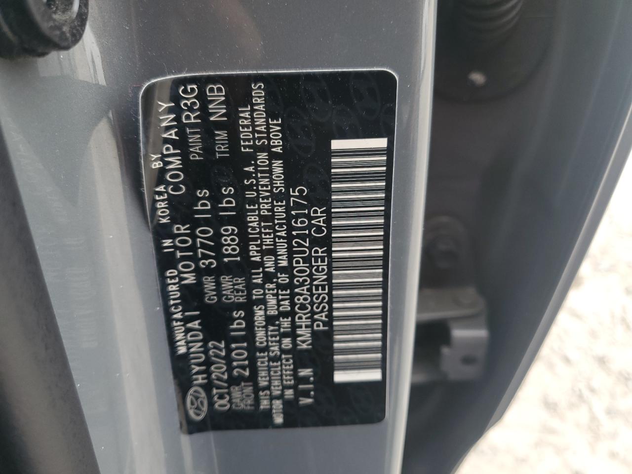 2023 Hyundai Venue Sel VIN: KMHRC8A30PU216175 Lot: 66615445