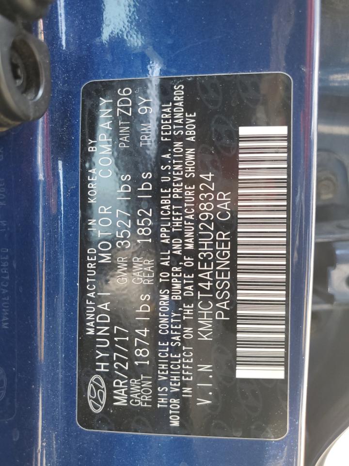 2017 Hyundai Accent Se VIN: KMHCT4AE3HU298324 Lot: 65002265