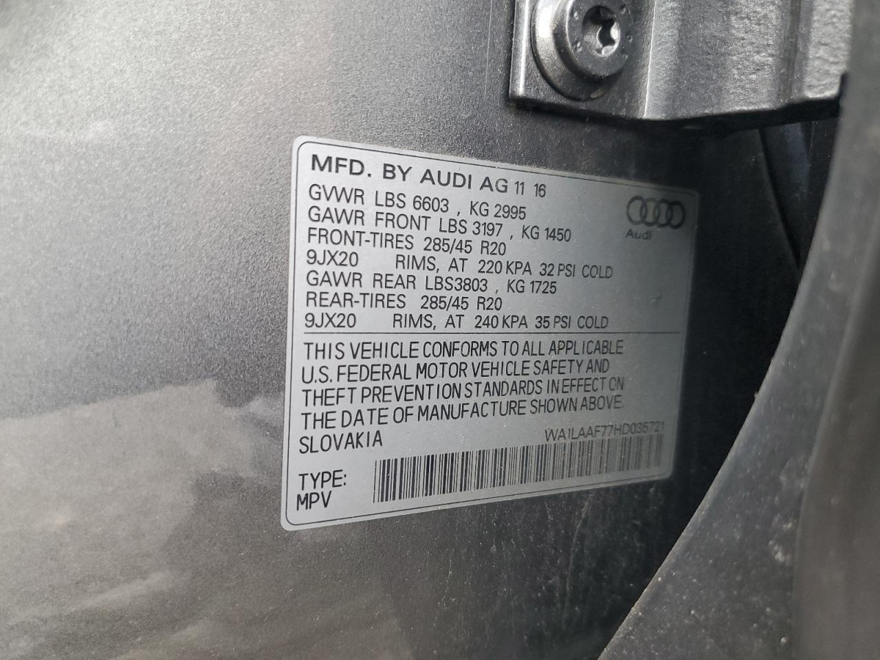 2013 Audi Q7 Premium Plus VIN: WA1LGAFE2DD001175 Lot: 64139605
