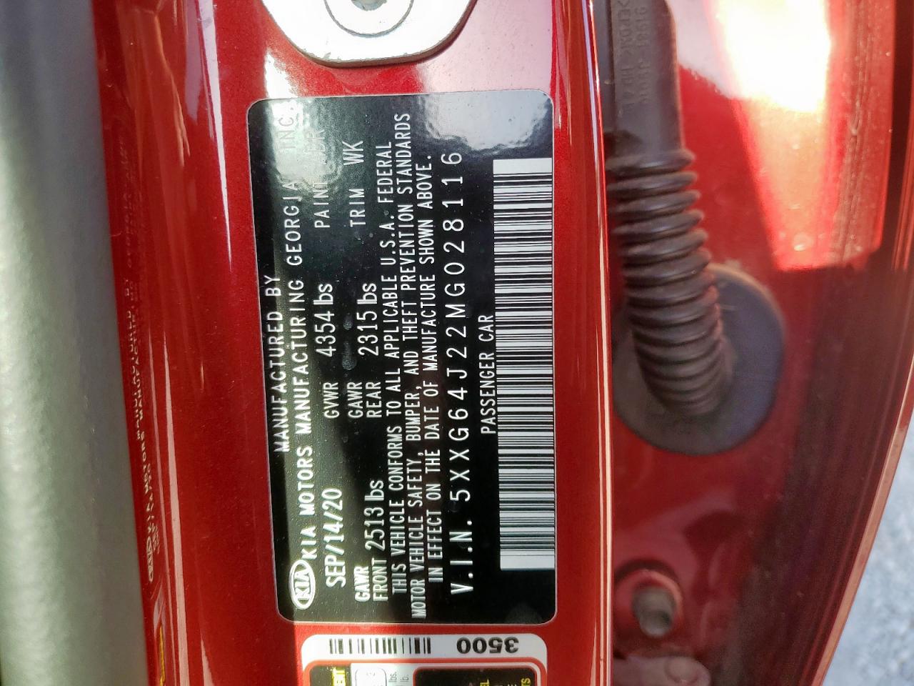 2021 Kia K5 Gt Line VIN: 5XXG64J22MG028116 Lot: 64486245