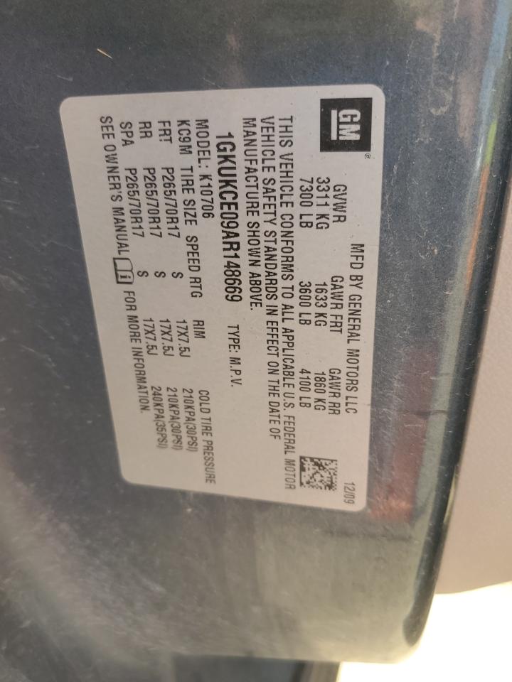 2010 GMC Yukon Slt VIN: 1GKUKCE09AR148669 Lot: 63990705