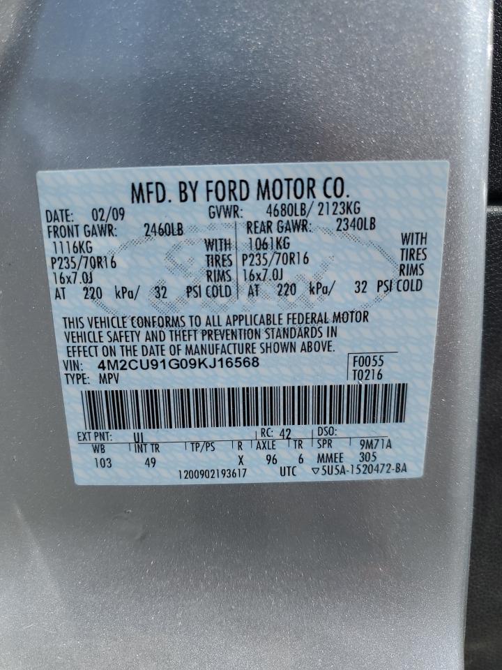 2009 Mercury Mariner VIN: 4M2CU91G09KJ16568 Lot: 64650055