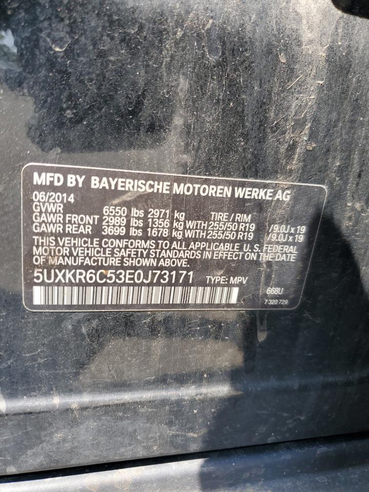 2014 BMW X5 xDrive50I VIN: 5UXKR6C53E0J73171 Lot: 66099605