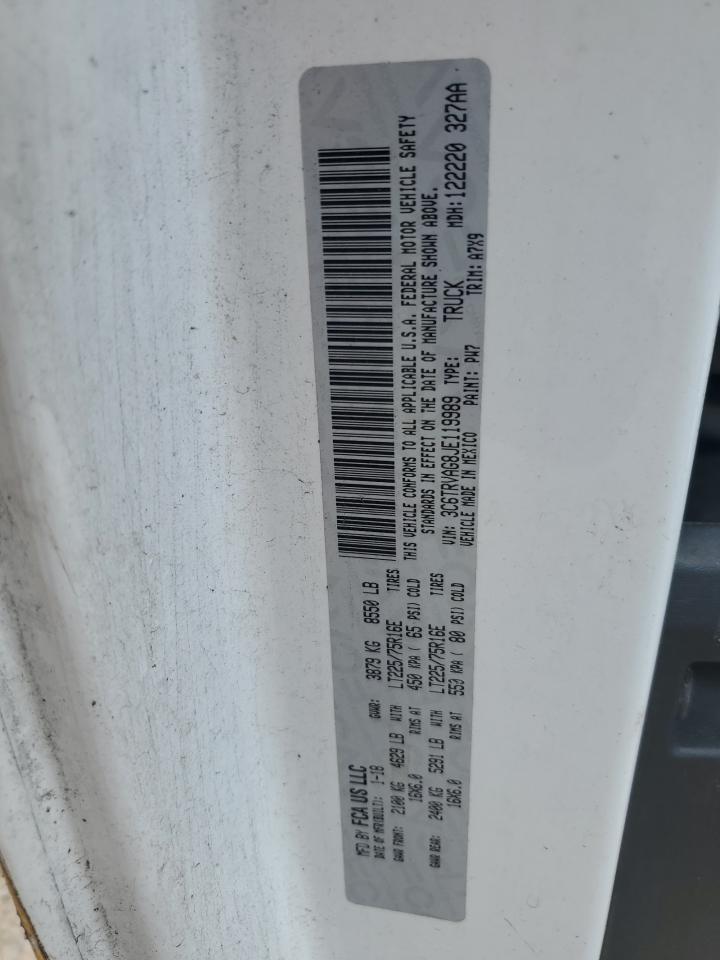 2018 Ram Promaster 1500 1500 Standard VIN: 3C6TRVAG8JE119989 Lot: 62760005