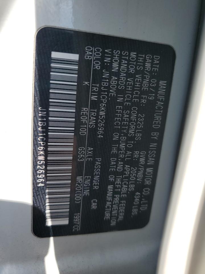 2019 Nissan Rogue Sport S VIN: JN1BJ1CP6KW526964 Lot: 65132485