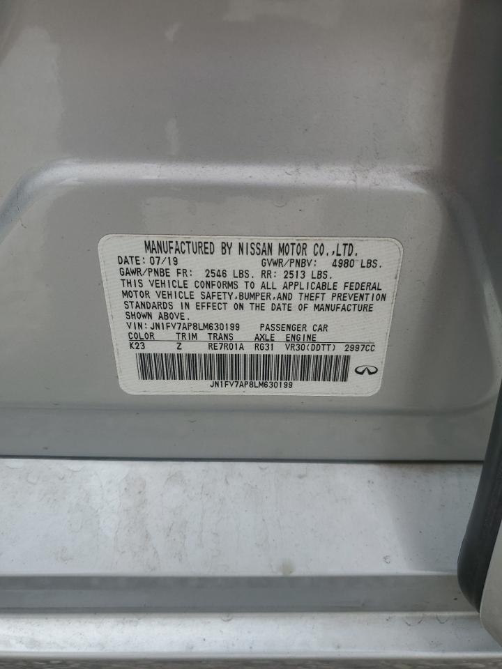 2020 Infiniti Q50 Red Sport 400 VIN: JN1FV7AP8LM630199 Lot: 66376025