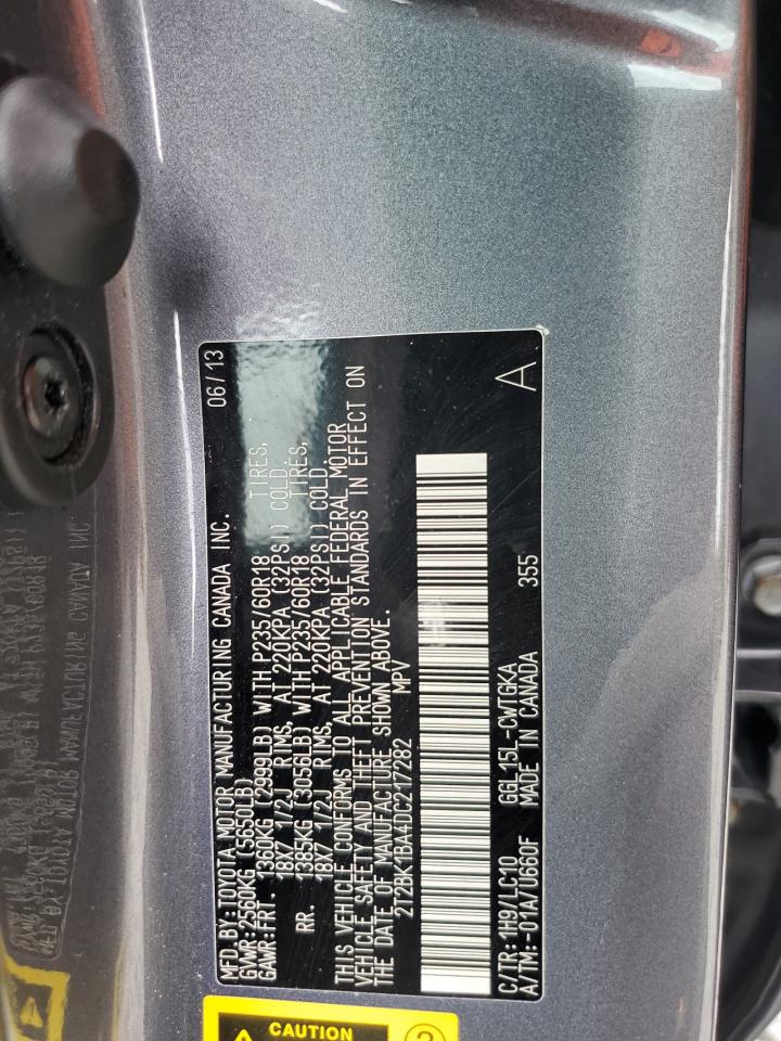 2013 Lexus Rx 350 Base VIN: 2T2BK1BA4DC217282 Lot: 64568425