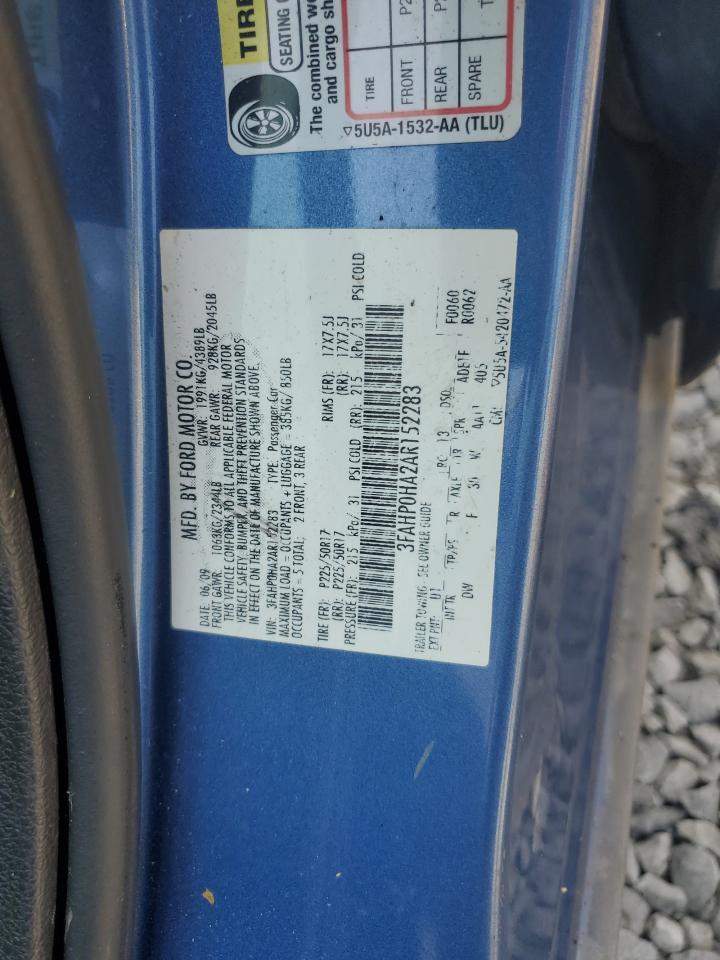 2010 Ford Fusion Se VIN: 3FAHP0HA2AR152283 Lot: 65027745