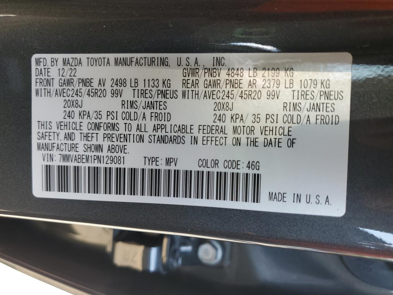 2023 Mazda Cx-50 Premium Plus VIN: 7MMVABEM1PN129081 Lot: 63705495