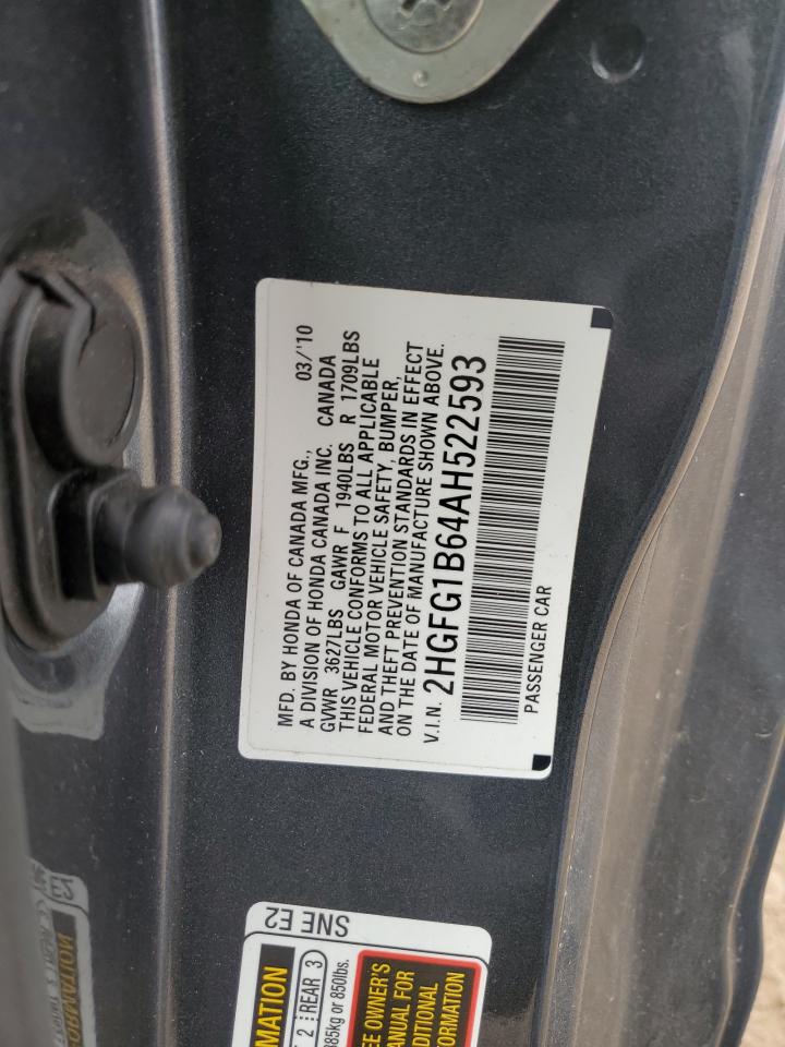 2010 Honda Civic Lx VIN: 2HGFG1B64AH522593 Lot: 64779535