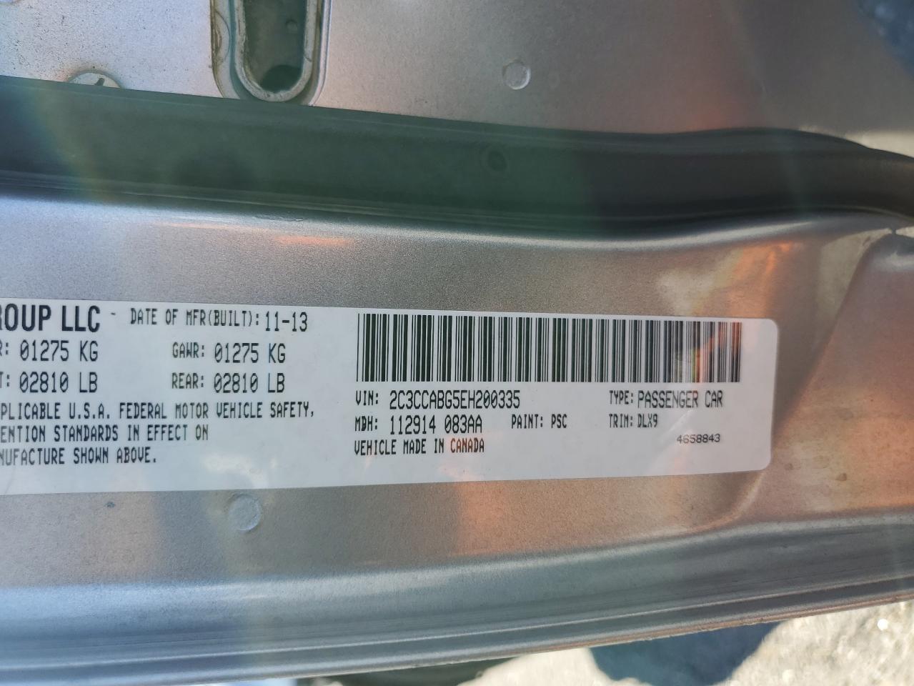 2014 Chrysler 300 S VIN: 2C3CCABG5EH200335 Lot: 64425385
