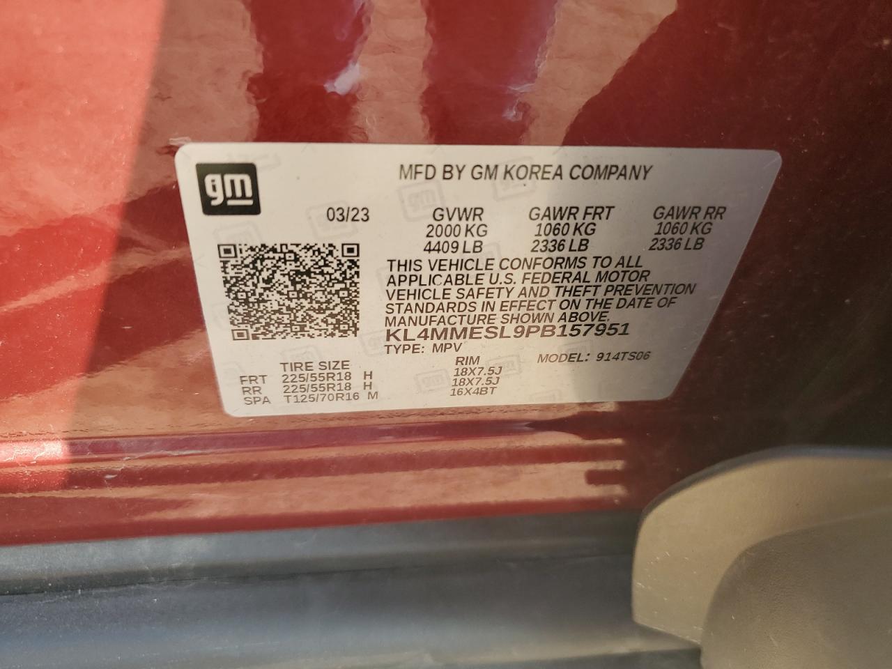 2023 Buick Encore Gx Select VIN: KL4MMESL9PB157951 Lot: 64356045