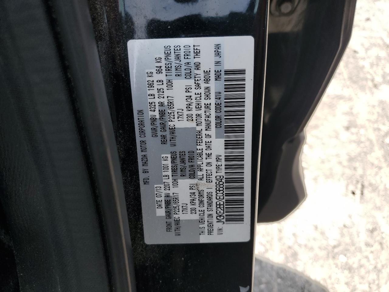 2014 Mazda Cx-5 Sport VIN: JM3KE2BEXE0368649 Lot: 65255185
