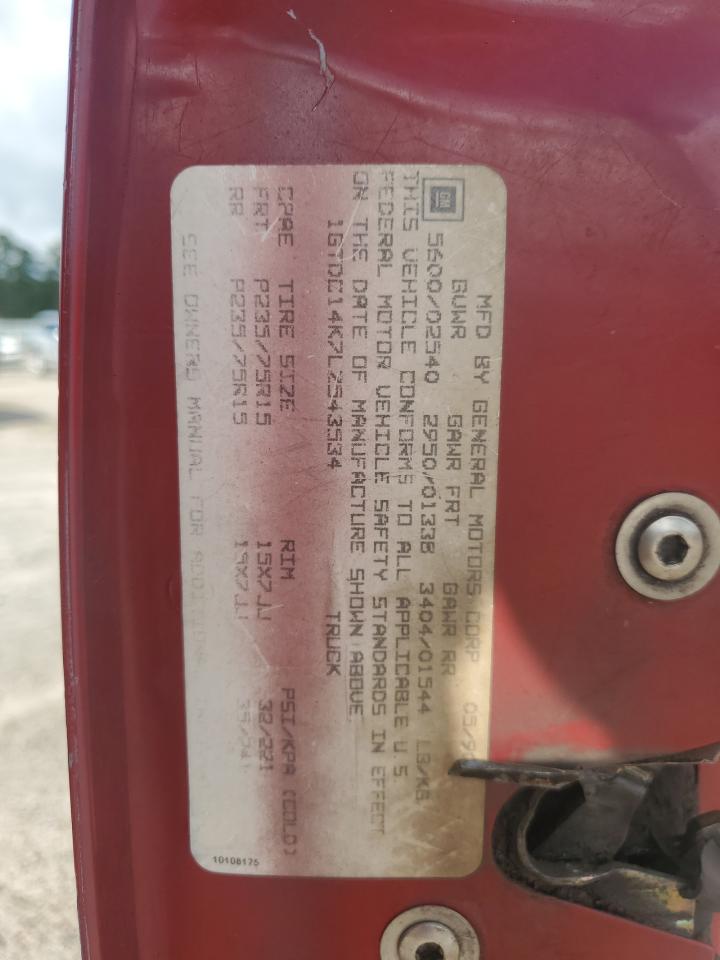 1990 GMC Sierra C1500 VIN: 1GTDC14K7LZ543534 Lot: 65139955