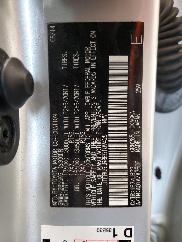 2014 Toyota 4Runner Sr5 VIN: JTEBU5JR8E5189428 Lot: 66564345