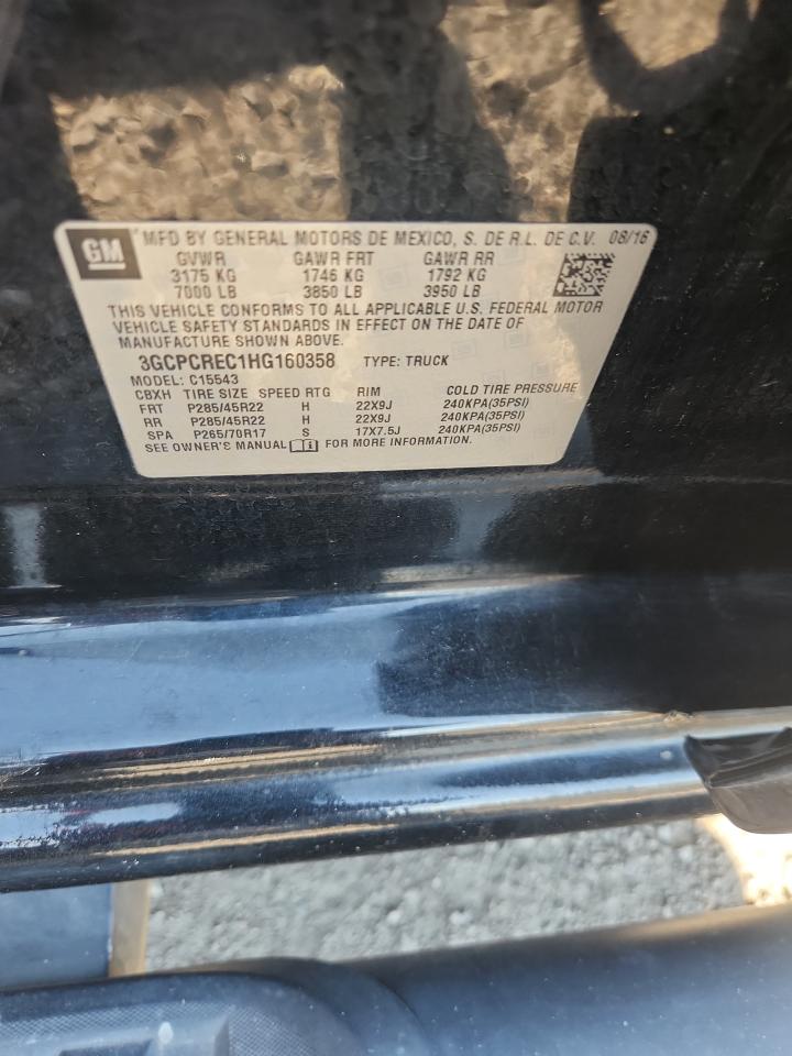 2017 Chevrolet Silverado C1500 Lt VIN: 3GCPCREC1HG160358 Lot: 64637765