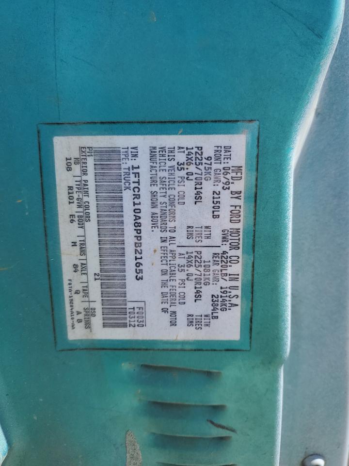 1993 Ford Ranger VIN: 1FTCR10A8PPB21653 Lot: 64937755