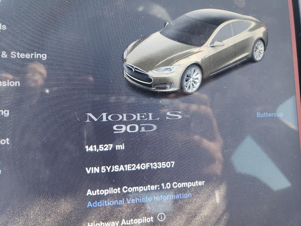 2016 Tesla Model S VIN: 5YJSA1E24GF133507 Lot: 64605345