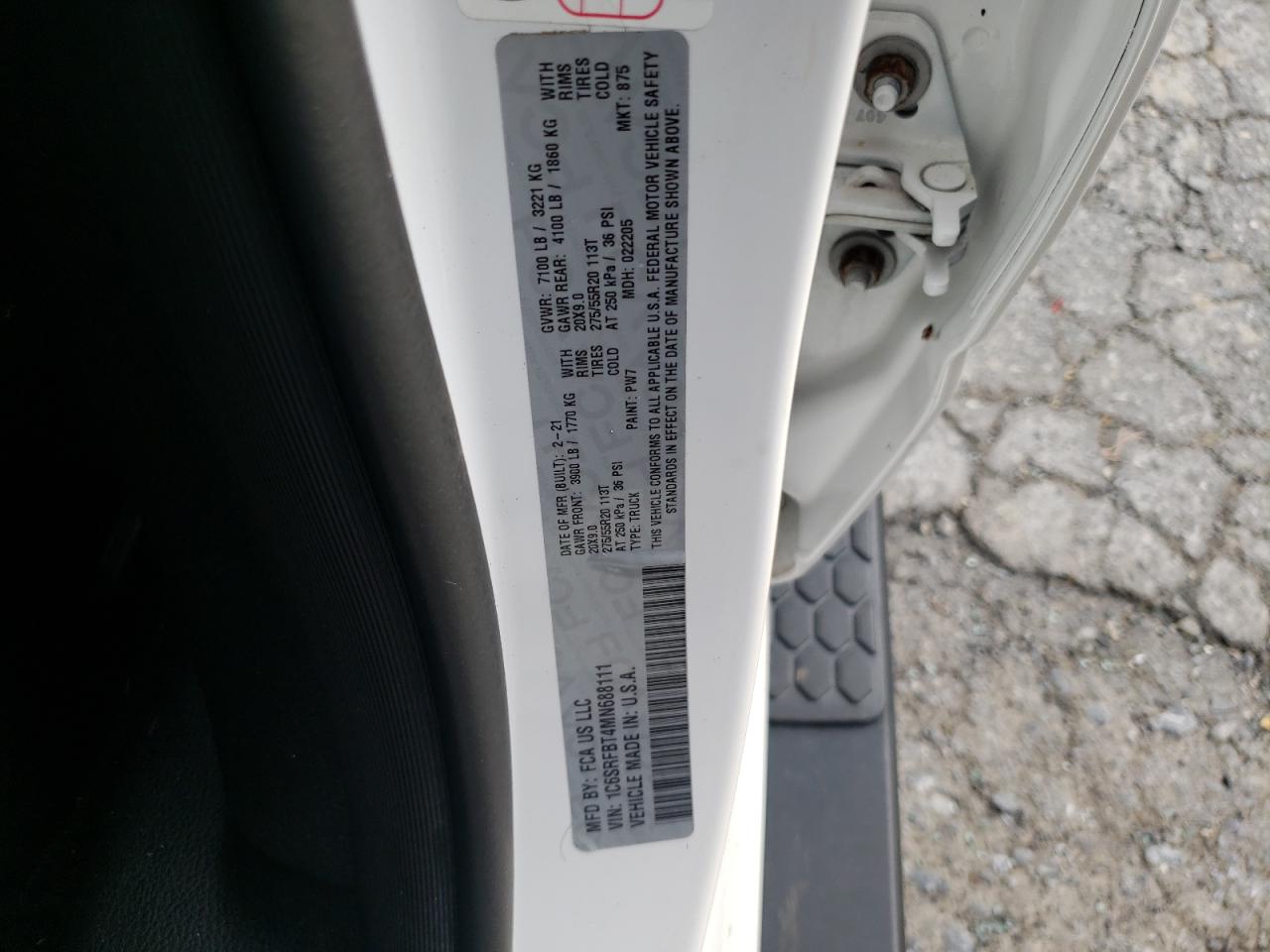 2021 Ram 1500 Big Horn/Lone Star VIN: 1C6SRFBT4MN688111 Lot: 65129685