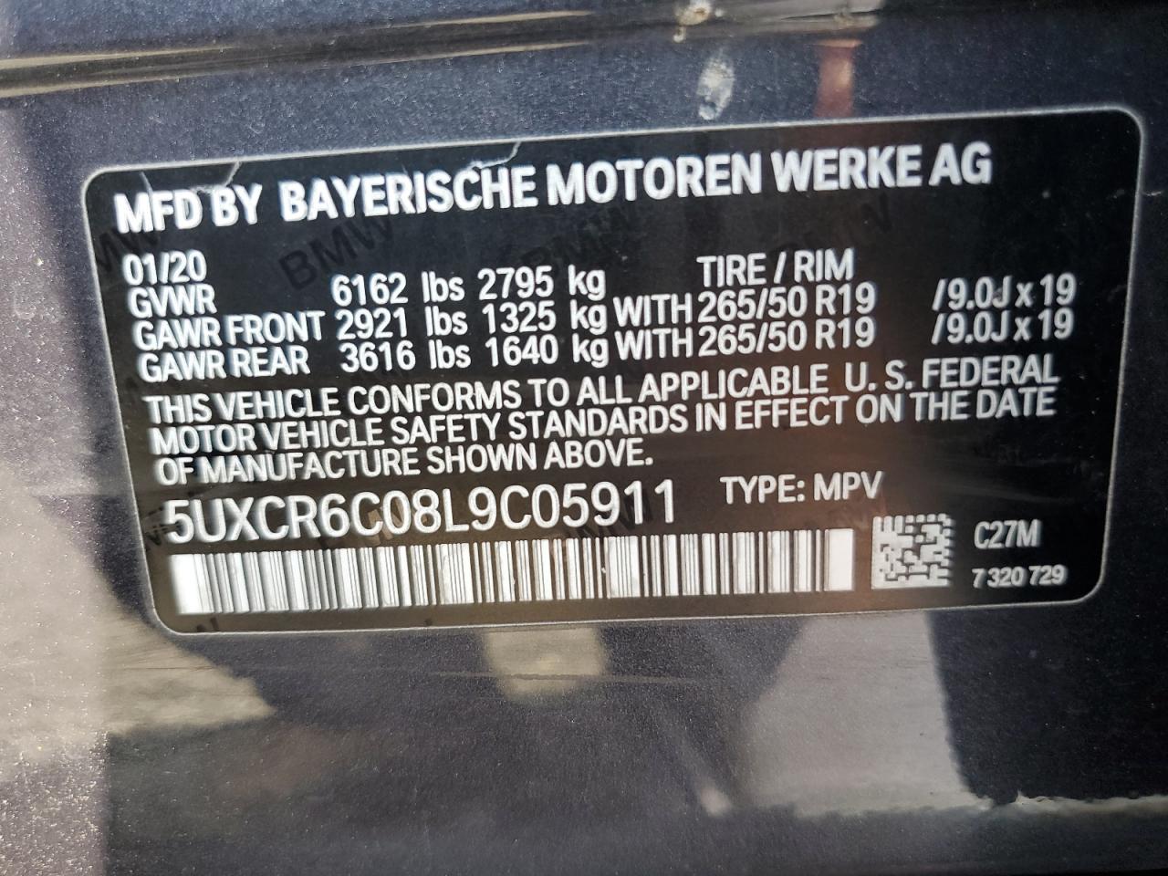 2020 BMW X5 xDrive40I VIN: 5UXCR6C08L9C05911 Lot: 63370815
