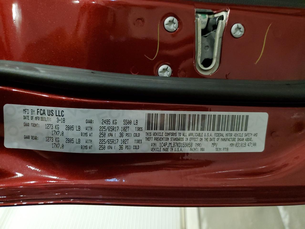 2019 Jeep Cherokee Latitude Plus VIN: 1C4PJMLB7KD159058 Lot: 64182045