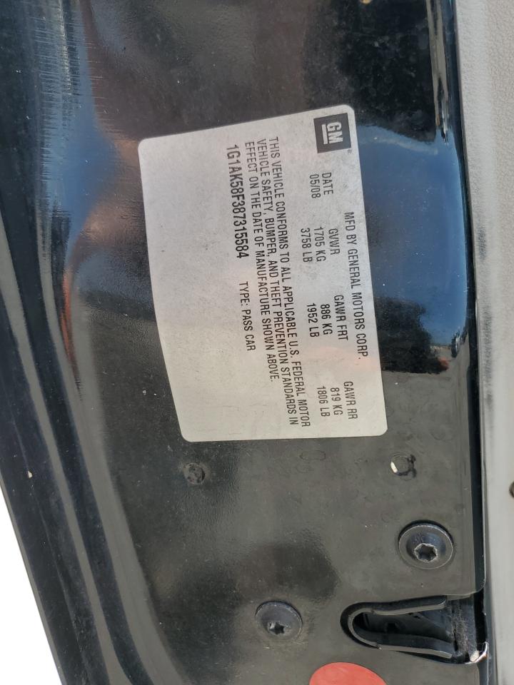 2008 Chevrolet Cobalt Ls VIN: 1G1AK58F387315584 Lot: 65743735