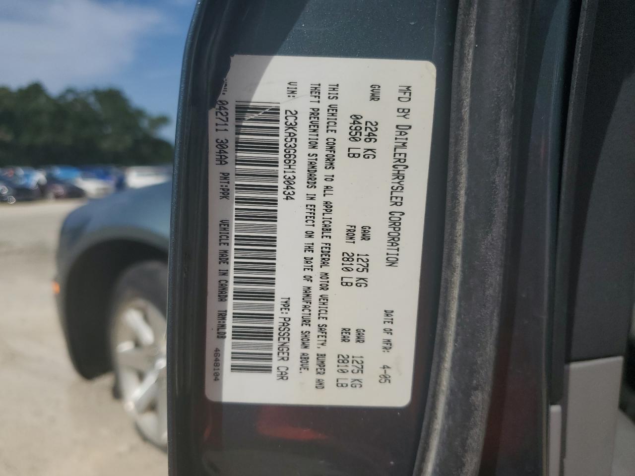 2006 Chrysler 300 Touring VIN: 2C3KA53G66H130434 Lot: 64778605