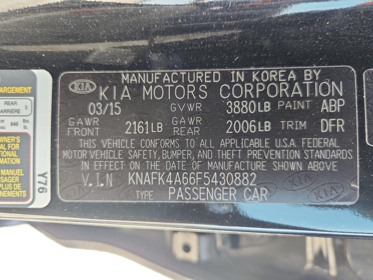 2015 Kia Forte Lx VIN: KNAFK4A66F5430882 Lot: 64472215