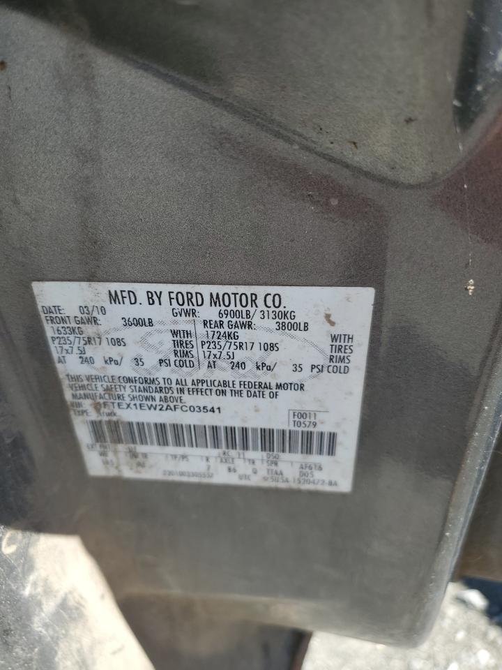 2010 Ford F150 Super Cab VIN: 1FTEX1EW2AFC03541 Lot: 65168785