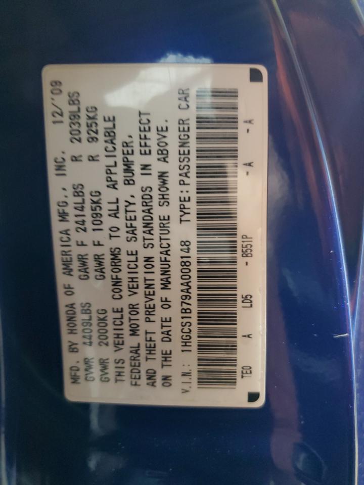 2010 Honda Accord Ex VIN: 1HGCS1B79AA008148 Lot: 62853775