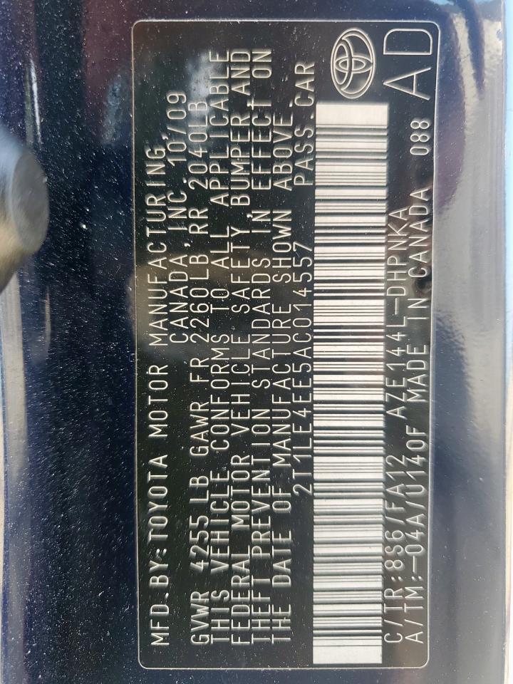 2010 Toyota Corolla Matrix S VIN: 2T1LE4EE5AC014557 Lot: 65801545